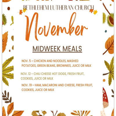 November Midweek Meals